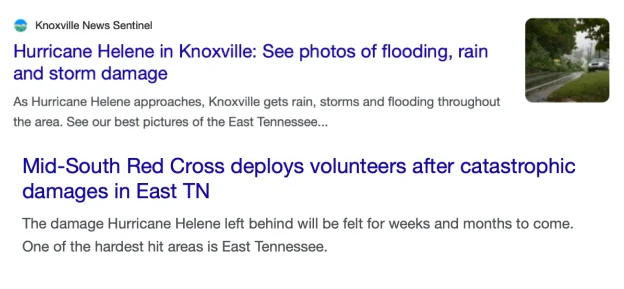 Hurricane Helene in Knoxville