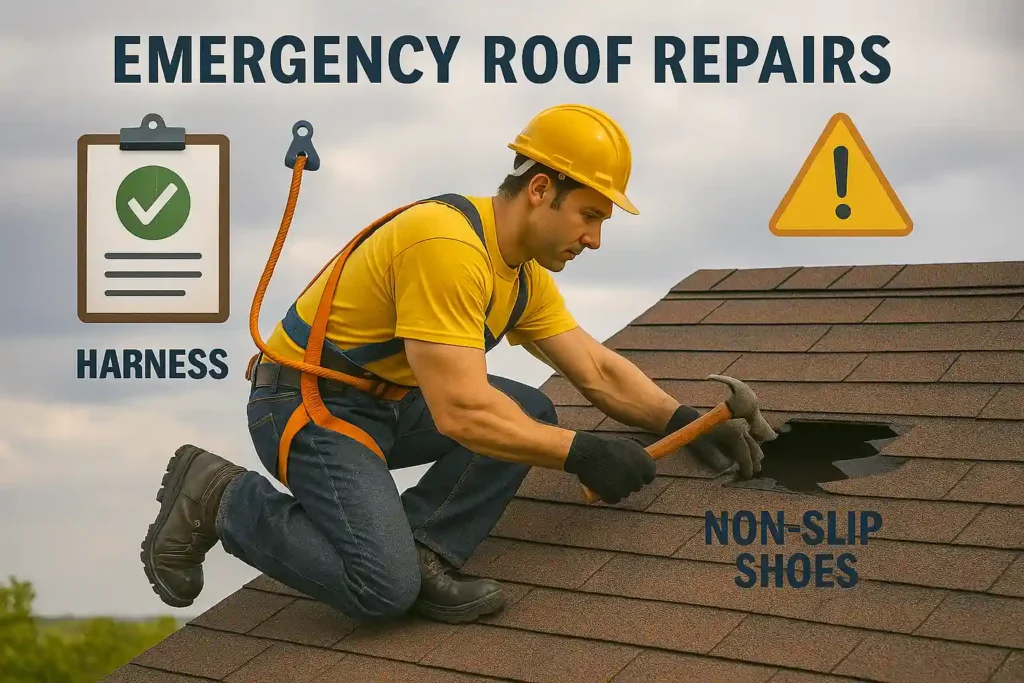 emergency metal roof repair safety