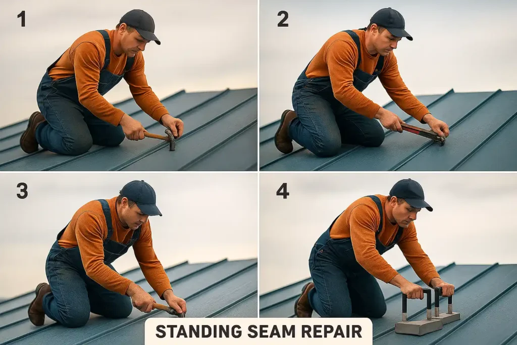 Standing Seam metal roof Repair