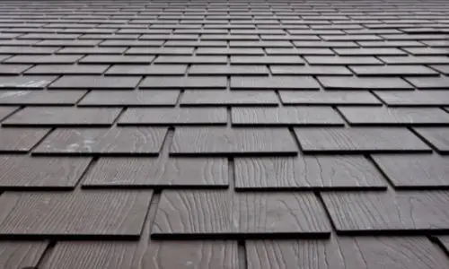 Close-up of synthetic composite shingle roofing installed by Daniel Hood Roofing Systems