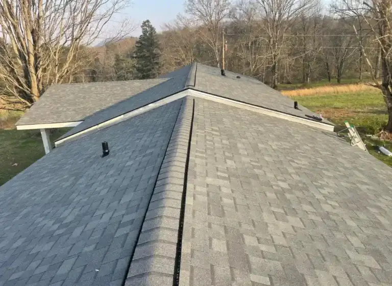New roof installation completed with premium asphalt shingles and proper ventilation
