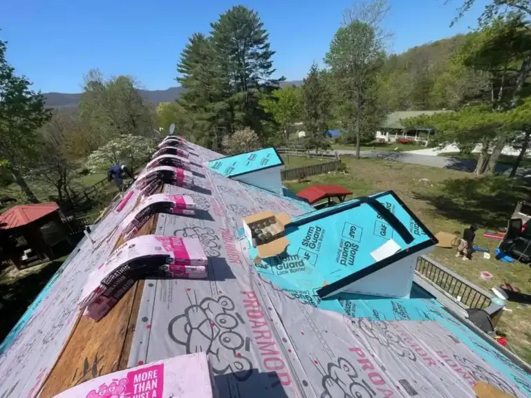 GAF ProArmor underlayment and StormGuard protection installed during a roof replacement in Caryville, TN.